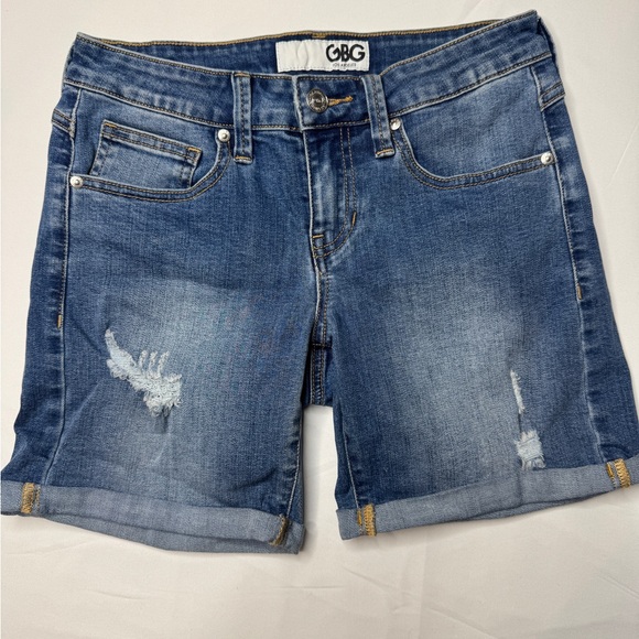 GBG Los Angeles Pants - GBG Los Angeles Distressed Denim Bermuda Shorts Size 26 Cuffed